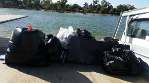 Rubbish collected by the senior kayakers